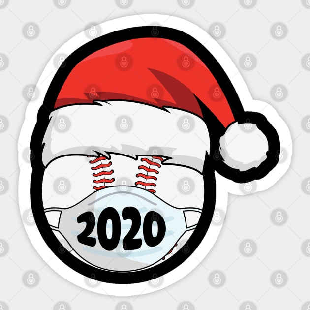 2020 Baseball Santa hat Face Mask Quarantined Christmas Gift Sticker by BadDesignCo